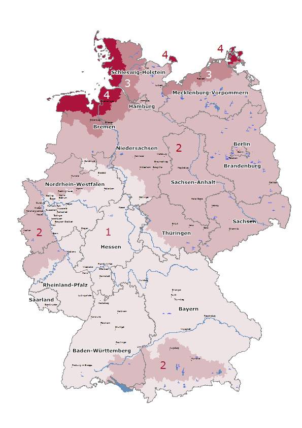 Windzonen-Karte Deutschland