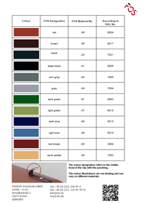 FOS ridge clips colours